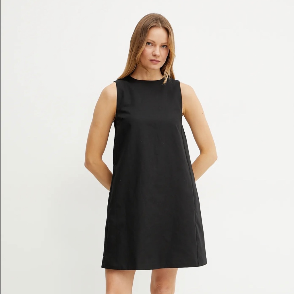 Weekend Max Mara Racer Shift Dress Black With Pockets Size 8 (E)